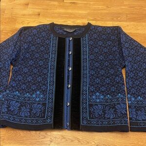 Dale of Norway Blue and Black Knit Sweater